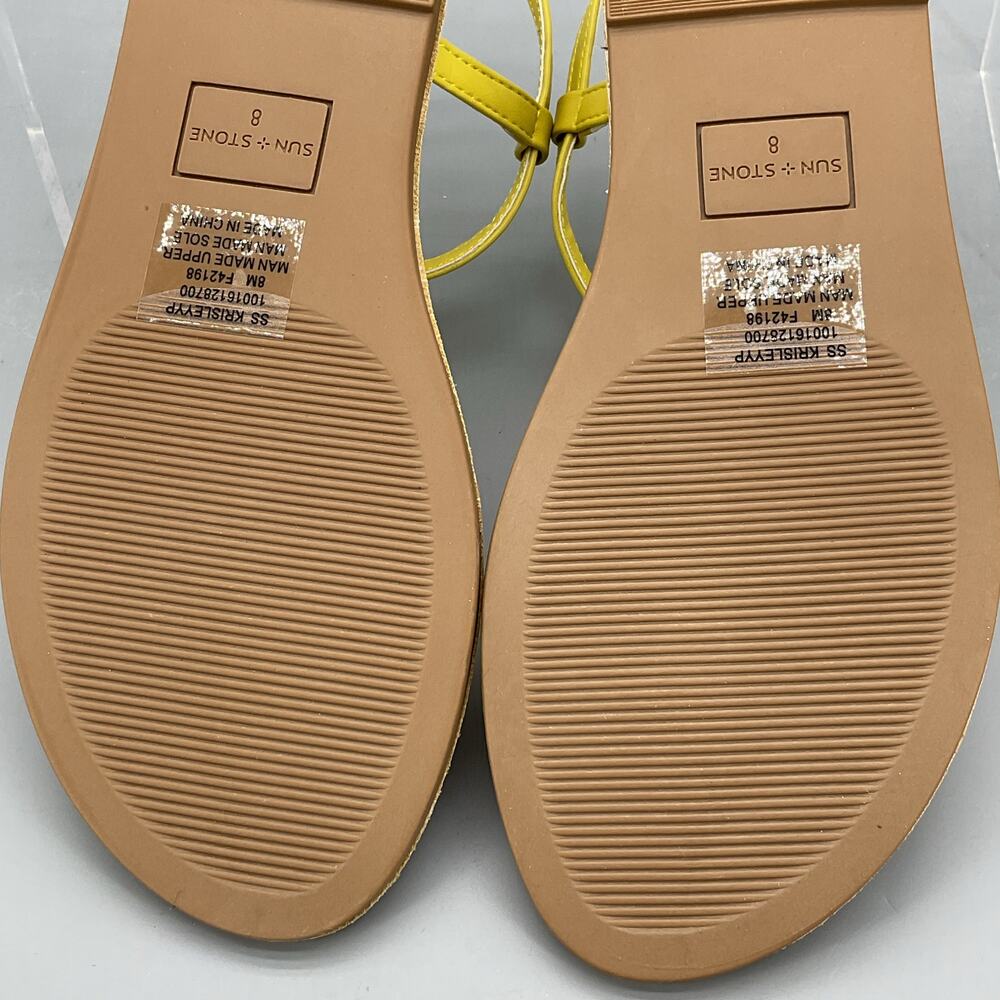 NEW Sun + Stone Women’s Kristi Slingback Flat Sandals Yellow Size 8M - Picture 10 of 10
